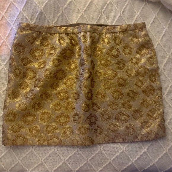 Immaculate J Crew Goldenrod metallic miniskirt 🌼 - Picture 2 of 6